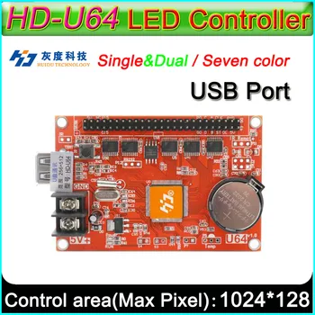 Контроллер светодиодного дисплея HD -U64, плата управления модулем одно- и двухцветной светодиодной вывески P6 P10, U-диск для редактирования и обновления программ