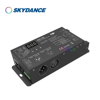 Skydance 4CH CV DMX 512 Декодер RDM 250 ~ 1600 Гц Цифровой дисплей 12 В-36 В 24 В 8A/CH D4-XE для RGBW одноцветной RGB светодиодной ленты