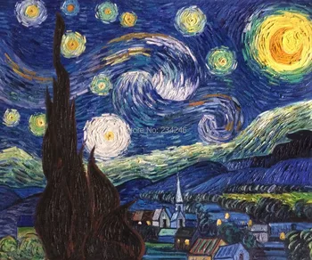 Расписанная вручную Знаменитая картина маслом Звездная Ночь II Винсент Ван Гог Натюрморт Настенное искусство на холсте для гостиной Спальни Без рамки