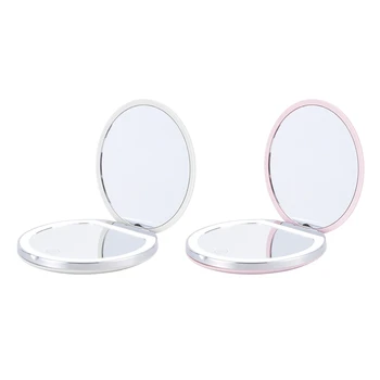 Мини Светодиодное зеркало для макияжа Портативное Ручное Зеркало USB Перезаряжаемое Компактное Карманное зеркало с Яркостью Света Зеркало для макияжа P15F