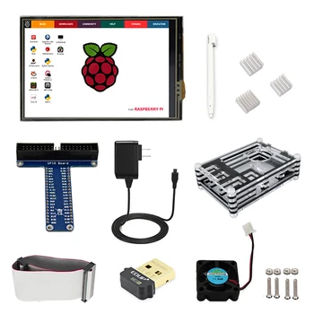 Elecrow Starter Kit для Raspberry Pi 3,5-Дюймовый Сенсорный Охлаждающий Вентилятор Радиатор 5V 2A Блок Питания Начальный Комплект для RPI Model B +/