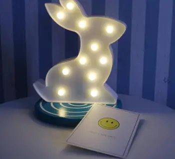 Светодиодный ночник с кроликом, Ночник с мультяшным рисунком, прикроватный ночник для детской комнаты