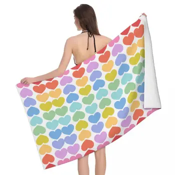 Пляжные полотенца Rainbow Of Love, полотенца для бассейна, пляжные полотенца из микрофибры без крупного песка, быстросохнущие Легкие банные полотенца для плавания