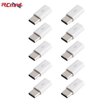 RCmall 10 шт. Белый USB 3.1 Type-C для мужчин и Micro USB 2.0 5Pin Женский Адаптер для передачи данных Конвертер