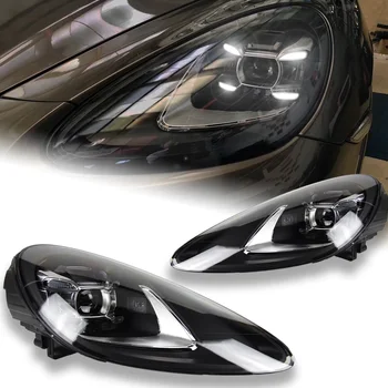 Автомобильные фары для Porsche Cayenne Проектор фар Динамический сигнальный головной фонарь светодиодные фары Drl Объектив Автомобильные Аксессуары