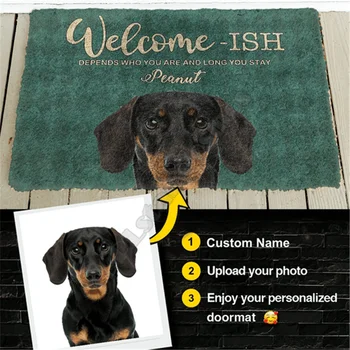 Welcomeish To Dog House Пользовательское фото, Пользовательское название, коврик для двери с 3D печатью, нескользящие дверные коврики, декор, коврик для крыльца