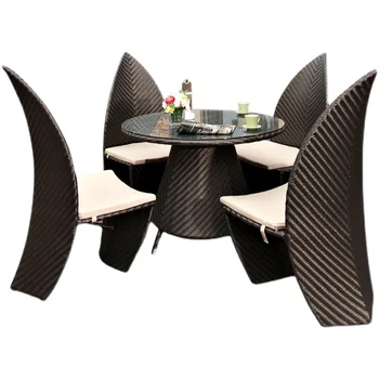 Изготовленный на заказ открытый ротанговый стул кафе арт частный ротанговый стул садовый балкон для отдыха ротанговый стул комбинация из пяти частей