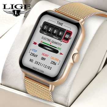 Смарт-часы LIGE Для мужчин И женщин, спортивный Фитнес-трекер, пульсометр в реальном времени, кровяное давление, Bluetooth-вызов, смарт-часы для Android iOS