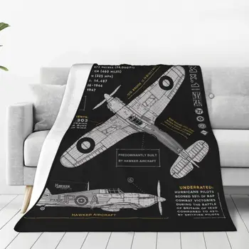 Spitfire Hawker Ураганное Одеяло Теплый Флис Мягкая Фланель Истребитель WW2 Военный Пилот Самолет Пледы для Дивана