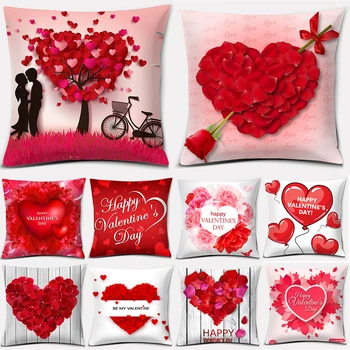 Чехол для подушки с принтом Романтической любви на День Святого Валентина, украшение дивана для гостиной, наволочка для подушки