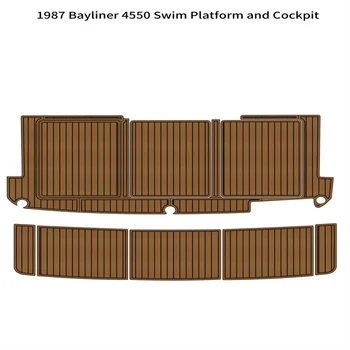 1987 Bayliner 4550 Плавательная платформа Кокпит Лодка EVA Пена Тиковая Палуба Коврик Для пола