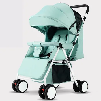 Портативная детская коляска, Складная детская коляска, Ультралегкая и удобная, может сидеть и лежать, Простая детская мини-тележка на четырех колесах