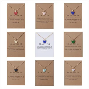 Корейское модное милое ожерелье с подвеской в виде бабочки для женщин Золотого цвета, эффектное ожерелье, ювелирные изделия, подарки
