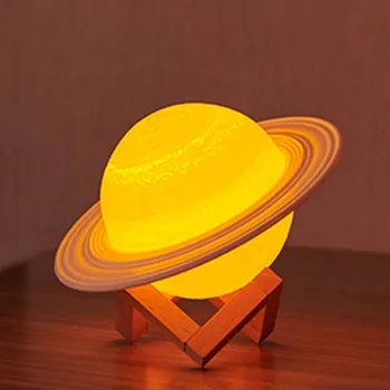 Сатурн Окружающий свет 16 цветов 3D печать Сатурн Лампа Украшение дома Спальня светодиодный ночник с пультом дистанционного управления для подарка