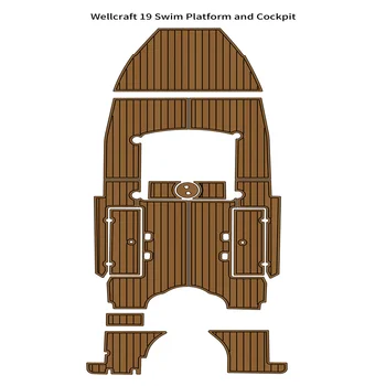 Wellcraft 19 Платформа для плавания, коврик для кокпита, коврик для настила из искусственной пены EVA, Тиковый настил для палубы