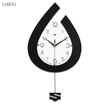 Скандинавский креативный дизайн капли воды Поворотные настенные часы Часы для гостиной Современное минималистичное украшение дома