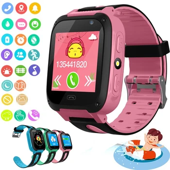 Детские умные часы с водонепроницаемым набором номера, умные часы с GPS-трекером для отслеживания местоположения, детские телефонные часы для мальчиков и девочек, подарки