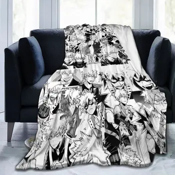 Одеяло с рисунком Katsuki Bakugo, Фланелевая обивка, My Hero Academia, Boku No Hero Academia, Переносное Домашнее Покрывало для дивана-кровати, Одеяло