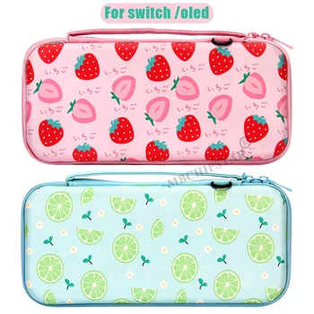 Переносной плечевой ремень, дорожная сумка для хранения Nintendo Switch, OLED-игровая приставка, милый мешочек с фруктами, защитный чехол