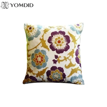2016 Модная декоративная подушка с великолепным цветком в этническом стиле, диванные подушки с ручной вышивкой, разноцветный кожин