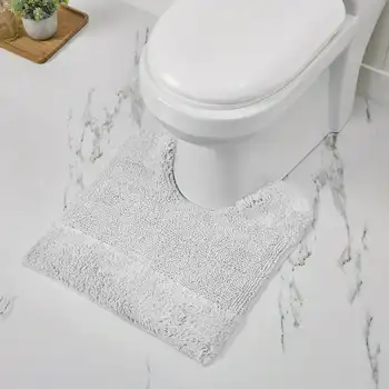 Белый контурный коврик для ванной из 100% хлопка, 20 