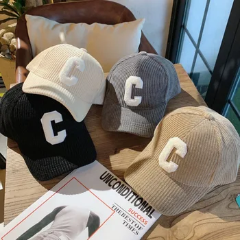 Модная вельветовая бейсболка Женская с буквой C, бейсболка-кепка, женская одежда для шоппинга, Регулируемые повседневные кепки, шляпы в стиле хип-хоп, новинка 2023