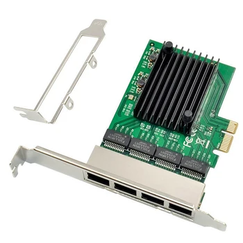 4-портовый серверный адаптер Ethernet RJ-45 Гигабитная сетевая карта PCI-E X1