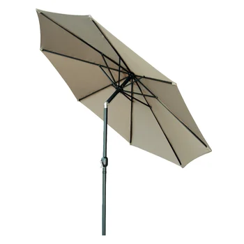 Зонт для патио с поворотной рукояткой 10 дюймов, коричневый, 100% полиэстер, прочный, 60,00x6,00x6,00 дюймов