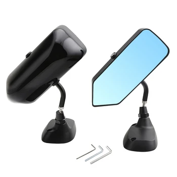 2 предмета в стиле F1, черное глянцевое боковое синее зеркало заднего вида, Металлический Универсальный кронштейн