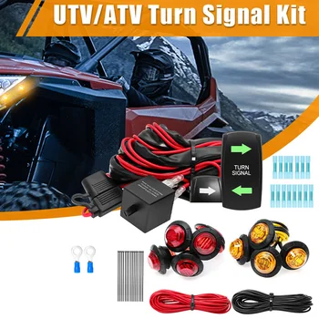 Комплект указателей поворота ATV UTV, поворотный переключатель, мигалка SPDT, зеленые светодиоды с мигалкой для Polaris