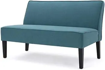 Современный тканевый диванчик, серый с геометрическим рисунком/матово-черный