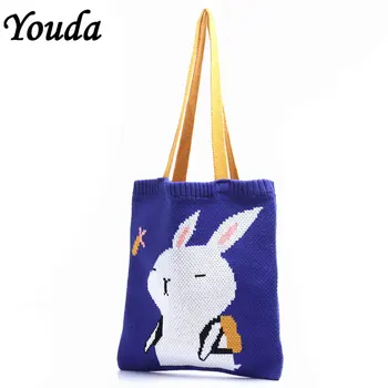 Youda, сумка в японском стиле, женские мультяшные плюшевые сумки на плечо для девочек, сумки, Складной модный пакет для покупок большой емкости
