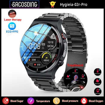 Новые Смарт-Часы ECG + PPG Для Мужчин Sangao Laser Health, Часы для Измерения сердечного ритма, Температуры тела, Фитнес-Трекер, Умные Часы Для Huawei Xiaomi
