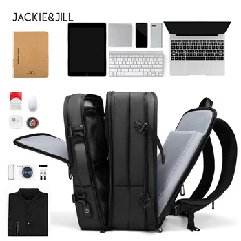 Jackie & Jill 15,6-дюймовый Рюкзак для ноутбука, школьная сумка большой емкости, Водонепроницаемая Многофункциональная дорожная сумка с возможностью расширения от USB-зарядки