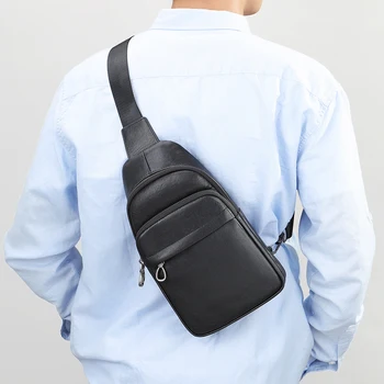 Новая мужская сумка-слинг для мужчин, черная мужская сумка через плечо, Мужские дизайнерские нагрудные сумки через плечо из натуральной кожи для мужчин, рюкзак через плечо