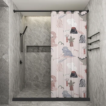 LIANGQI/Домашняя занавеска с рисунком динозавра в стиле крючка, Водонепроницаемые занавески для душа, Ванная комната, утолщенная ткань, защищающая от плесени, индивидуальный размер