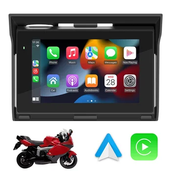 5-дюймовый сенсорный экран электроники и навигации Carplay Motorcycle MP5 Ip65, двойная беспроводная связь Bluetooth, Apple Carplay Android Auto