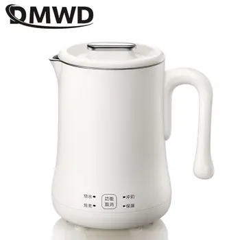 DMWD 0,6 Л Бытовой Электрический чайник Портативный Бойлер Для Заваривания Чая Чайник Быстрого Нагрева 12 Часов Сохранения Тепла Из Нержавеющей Стали