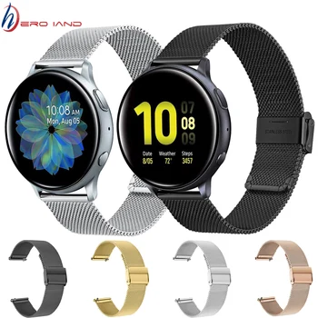 Миланский ремешок для часов Samsung Galaxy Watch Active2 44 мм 40 мм Сетчатый ремешок из нержавеющей стали Быстроразъемный ремешок Active 2 Браслет