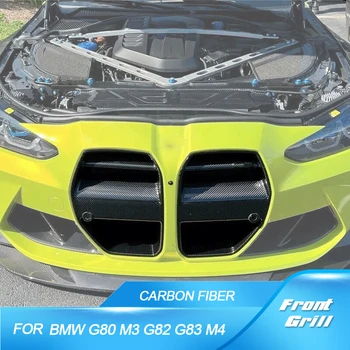 Для BMW G80 M3 G82 G83 M4 2021 2022 Сухая Решетка Переднего Бампера Из Углеродного Волокна, Воздушные Чехлы, Решетка Переднего Бампера Автомобиля, Гоночные Решетки FRP