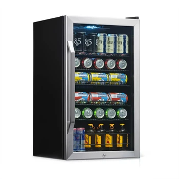 Холодильник для напитков из нержавеющей стали на 126 банок с разделяющейся полкой, AB-1200X