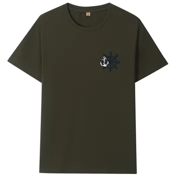 8979 Мужские футболки, Летняя футболка с коротким рукавом, мужской простой креативный дизайн, хлопковые брендовые рубашки с перекрестным принтом, мужские футболки