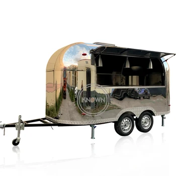 Полностью из нержавеющей стали Airstream Food Trailer Caravan Camping Trailer Food Truck Передвижная кухня Foodtruck Тележка для продажи закусок