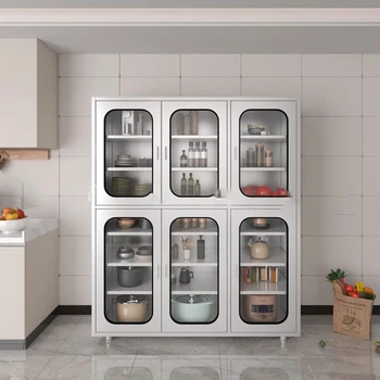 Шкафчик Кухонный Буфетный Высокий Передвижной Буфет для хранения в столовой Стеклянный шкаф Meuble Cuisine Внутреннее убранство