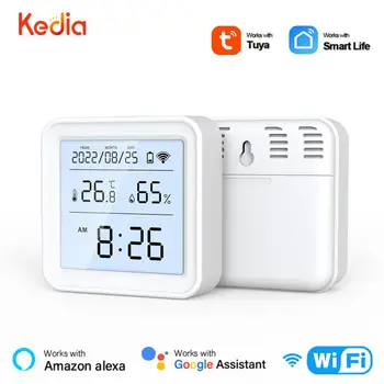 Tuya WiFi/Zigbee Датчик температуры и влажности ЖК-дисплей Умный дом Smart Life Монитор в режиме реального времени Поддержка Alexa и Google Home