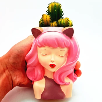 3D девчачья силиконовая форма цветочный горшок смола гипсовая свеча бетонный кристалл дозирующий инструмент поделки ручной работы