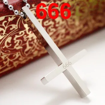 Нержавеющая сталь 666 Перевернутый Крест Кулон Ожерелье Дьявол Люцифер Сатана Сатанинские Ювелирные Изделия Высококачественное Модное ожерелье