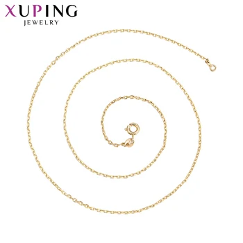 Ювелирное изделие Xuping, Простая цепочка, кулон без камня, ожерелье из светло-желтого золота, подарок для женщин, подарок для девочек 45429
