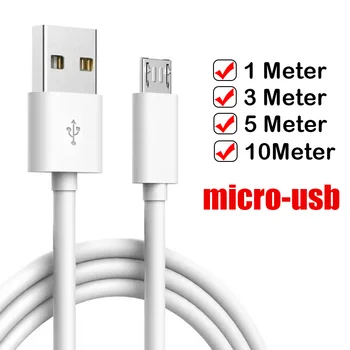 кабель для передачи данных Micro USB длиной 1 м-10 м, Универсальный удлиненный зарядный кабель для Android Samsung Xiaomi Huawei, Планшетная камера, USB-кабель для зарядки