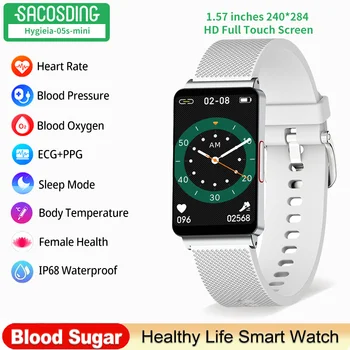Неинвазивные Смарт-Часы для измерения уровня глюкозы в крови, Женские Часы для измерения артериального давления, Термометр, часы для Здоровья, ЭКГ + PPG, Умные Часы Для Мужчин И Женщин